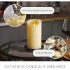 imageLuminara Scalloped Edge Flameless LED Candle  Ivory 35quot x 7quot  Real Wax Pillar Battery Operated Moving Flame wTimer Unscented 1000Hr Runtime4 x 7