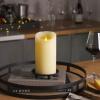 imageLuminara Scalloped Edge Flameless LED Candle  Ivory 35quot x 7quot  Real Wax Pillar Battery Operated Moving Flame wTimer Unscented 1000Hr Runtime4 x 7