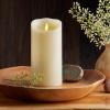 imageLuminara Scalloped Edge Flameless LED Candle  Ivory 35quot x 7quot  Real Wax Pillar Battery Operated Moving Flame wTimer Unscented 1000Hr Runtime7 inch