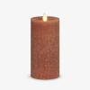 imageLuminara Sea Glass Flameless Candle Timeless Taupe 3quot x 45quot Moving LED Flame Pillar with Timer Battery Operated Real Wax Unscented Home DcorBrown