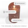 imageLuminara Sea Glass Flameless Candle Timeless Taupe 3quot x 45quot Moving LED Flame Pillar with Timer Battery Operated Real Wax Unscented Home DcorBrown