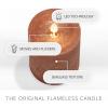 imageLuminara Sea Glass Flameless Candle Timeless Taupe 3quot x 45quot Moving LED Flame Pillar with Timer Battery Operated Real Wax Unscented Home DcorBrown