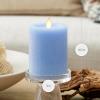 imageLuminara Sea Glass Flameless Candle Timeless Taupe 3quot x 45quot Moving LED Flame Pillar with Timer Battery Operated Real Wax Unscented Home DcorCornflower