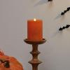imageLuminara Sea Glass Flameless Candle Timeless Taupe 3quot x 45quot Moving LED Flame Pillar with Timer Battery Operated Real Wax Unscented Home DcorHarvest Pumpkin