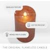 imageLuminara Sea Glass Flameless Candle Timeless Taupe 3quot x 45quot Moving LED Flame Pillar with Timer Battery Operated Real Wax Unscented Home DcorOrange