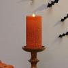 imageLuminara Sea Glass Flameless Candle Timeless Taupe 3quot x 45quot Moving LED Flame Pillar with Timer Battery Operated Real Wax Unscented Home DcorOrange