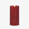 imageLuminara Sea Glass Flameless Candle Timeless Taupe 3quot x 45quot Moving LED Flame Pillar with Timer Battery Operated Real Wax Unscented Home DcorRed