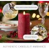 imageLuminara Sea Glass Flameless Candle Timeless Taupe 3quot x 45quot Moving LED Flame Pillar with Timer Battery Operated Real Wax Unscented Home DcorRed