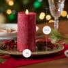 imageLuminara Sea Glass Flameless Candle Timeless Taupe 3quot x 45quot Moving LED Flame Pillar with Timer Battery Operated Real Wax Unscented Home DcorRed