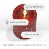 imageLuminara Sea Glass Flameless Candle Timeless Taupe 3quot x 45quot Moving LED Flame Pillar with Timer Battery Operated Real Wax Unscented Home DcorRed