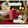 imageLuminara Sea Glass Flameless Candle Timeless Taupe 3quot x 45quot Moving LED Flame Pillar with Timer Battery Operated Real Wax Unscented Home DcorRed