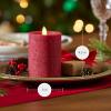 imageLuminara Sea Glass Flameless Candle Timeless Taupe 3quot x 45quot Moving LED Flame Pillar with Timer Battery Operated Real Wax Unscented Home DcorRed