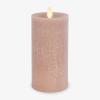 imageLuminara Sea Glass Flameless Candle Timeless Taupe 3quot x 45quot Moving LED Flame Pillar with Timer Battery Operated Real Wax Unscented Home DcorTimeless Taupe
