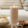 imageLuminara Sea Glass Flameless Candle Timeless Taupe 3quot x 45quot Moving LED Flame Pillar with Timer Battery Operated Real Wax Unscented Home DcorTimeless Taupe