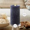 imageLuminara Sea Glass Flameless Candle Timeless Taupe 3quot x 65quot Moving LED Flame Pillar with Timer Battery Operated Real Wax Unscented Home DcorMidnight Blue