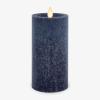 imageLuminara Sea Glass Flameless Candle Timeless Taupe 3quot x 65quot Moving LED Flame Pillar with Timer Battery Operated Real Wax Unscented Home DcorMidnight Blue