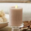 imageLuminara Sea Glass Flameless Candle Timeless Taupe 3quot x 65quot Moving LED Flame Pillar with Timer Battery Operated Real Wax Unscented Home DcorTimeless Taupe