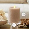 imageLuminara Sea Glass Flameless Candle Timeless Taupe 3quot x 65quot Moving LED Flame Pillar with Timer Battery Operated Real Wax Unscented Home DcorTimeless Taupe