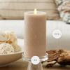imageLuminara Sea Glass Flameless Candle Timeless Taupe 3quot x 65quot Moving LED Flame Pillar with Timer Battery Operated Real Wax Unscented Home DcorTimeless Taupe