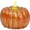 imageLuminara  Flameless Halloween LED Candle Battery Operated Moving Flame  Metallic Gold Orange Pumpkin  Pack of 15x45  Unscented Indoor UseMetallic Gold Orange