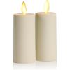 imageLuminara Realistic Artificial Moving Flame Votive Candle  Set of 2  Moving Flame LED Battery Operated Lights for Christmas Halloween  Remote Ready  Remote Sold Separately  Ivory  15quot x 4quot