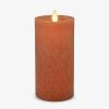 imageLuminara Sea Glass Flameless Candle Timeless Taupe 3quot x 45quot Moving LED Flame Pillar with Timer Battery Operated Real Wax Unscented Home DcorOrange