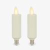 imageLuminara Set of 2 Pearl Ivory Flameless Candle E12 Taper Bulbs Flat Top  1quot x 4quot for Chandeliers Wall Sconces and Lighting Fixtures2 Pcs  1 x 4