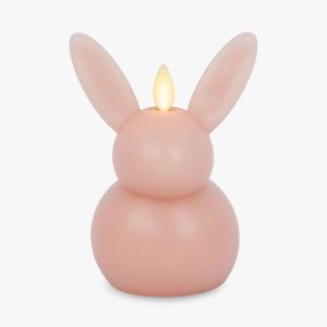 imageLuminara Easter Bunny Candle Dusky Rose 32quot x 32quot x 51quot Flameless RealFlame HolidayInspired Decor AA Batteries Flickering LED FlameDusky Rose
