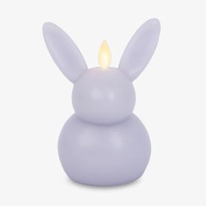 imageLuminara Easter Bunny Candle Dusky Rose 32quot x 32quot x 51quot Flameless RealFlame HolidayInspired Decor AA Batteries Flickering LED FlameGentle Lavender