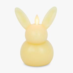 imageLuminara Easter Bunny Candle Dusky Rose 32quot x 32quot x 51quot Flameless RealFlame HolidayInspired Decor AA Batteries Flickering LED FlameLemon Chiffon