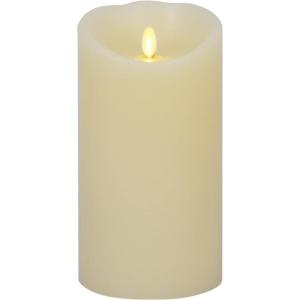 imageLuminara Scalloped Edge Flameless LED Candle  Ivory 35quot x 7quot  Real Wax Pillar Battery Operated Moving Flame wTimer Unscented 1000Hr Runtime4 x 7