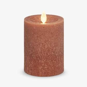 imageLuminara Sea Glass Flameless Candle Timeless Taupe 3quot x 45quot Moving LED Flame Pillar with Timer Battery Operated Real Wax Unscented Home DcorBrown