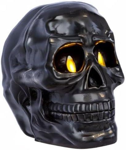 imageLuminara Flameless Hallooween Decor  Skeleton Figural LED Candle Natural Color Ivory 374quot x 425quot Real Wax Moving Flame Battery Operated wTimerLarge Dual Moving Flame