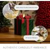 imageLuminara  Flameless Holiday LED Candle Battery Operated Moving Flame  Green Gift Box  Pack of 13x425  Glitter Ribbon with 5Hour Timer CandleGreen