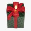 imageLuminara  Flameless Holiday LED Candle Battery Operated Moving Flame  Green Gift Box  Pack of 13x425  Glitter Ribbon with 5Hour Timer CandleGreen