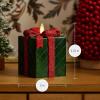 imageLuminara  Flameless Holiday LED Candle Battery Operated Moving Flame  Green Gift Box  Pack of 13x425  Glitter Ribbon with 5Hour Timer CandleGreen