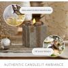 imageLuminara  Flameless Holiday LED Candle Battery Operated Moving Flame  Green Gift Box  Pack of 13x425  Glitter Ribbon with 5Hour Timer CandleSilver