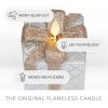 imageLuminara  Flameless Holiday LED Candle Battery Operated Moving Flame  Green Gift Box  Pack of 13x425  Glitter Ribbon with 5Hour Timer CandleSilver