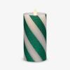 imageLuminara  Flameless Holiday LED Candle Battery Operated Moving Flame Green Candy Cane  Pack of 165quot  Unscented Indoor Realistic Flickering SafeGreen