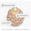imageLuminara Chalky Artichoke Flameless LED Candle Loden Green 36quot x 425quot Battery Operated Moving Flame Indoor Decor Timer Function UnscentedBaked Clay