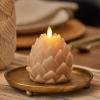 imageLuminara Chalky Artichoke Flameless LED Candle Loden Green 36quot x 425quot Battery Operated Moving Flame Indoor Decor Timer Function UnscentedBaked Clay