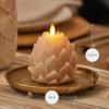 imageLuminara Chalky Artichoke Flameless LED Candle Loden Green 36quot x 425quot Battery Operated Moving Flame Indoor Decor Timer Function UnscentedBaked Clay