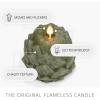imageLuminara Chalky Artichoke Flameless LED Candle Loden Green 36quot x 425quot Battery Operated Moving Flame Indoor Decor Timer Function UnscentedLoden Green