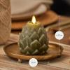 imageLuminara Chalky Artichoke Flameless LED Candle Loden Green 36quot x 425quot Battery Operated Moving Flame Indoor Decor Timer Function UnscentedLoden Green