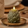 imageLuminara Chalky Artichoke Flameless LED Candle Loden Green 36quot x 425quot Battery Operated Moving Flame Indoor Decor Timer Function UnscentedLoden Green