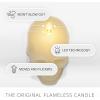 imageLuminara Flameless Hallooween Decor  Skeleton Figural LED Candle Natural Color Ivory 374quot x 425quot Real Wax Moving Flame Battery Operated wTimerIvory Skull