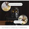 imageLuminara Flameless Hallooween Decor  Skeleton Figural LED Candle Natural Color Ivory 374quot x 425quot Real Wax Moving Flame Battery Operated wTimerLarge Dual Moving Flame