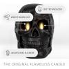 imageLuminara Flameless Hallooween Decor  Skeleton Figural LED Candle Natural Color Ivory 374quot x 425quot Real Wax Moving Flame Battery Operated wTimerLarge Dual Moving Flame