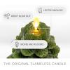 imageLuminara Flameless LED Candle  Christmas Tree Design with Glitter Snow Finish BatteryOperated Flickering Flame Timer ampamp Remote  47 x 65  Green47 x 65