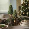 imageLuminara Flameless LED Candle  Christmas Tree Design with Glitter Snow Finish BatteryOperated Flickering Flame Timer ampamp Remote  47 x 65  Green47 x 65
